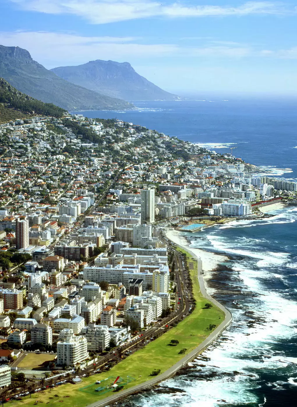 Aerial view of the Cape Town coastline