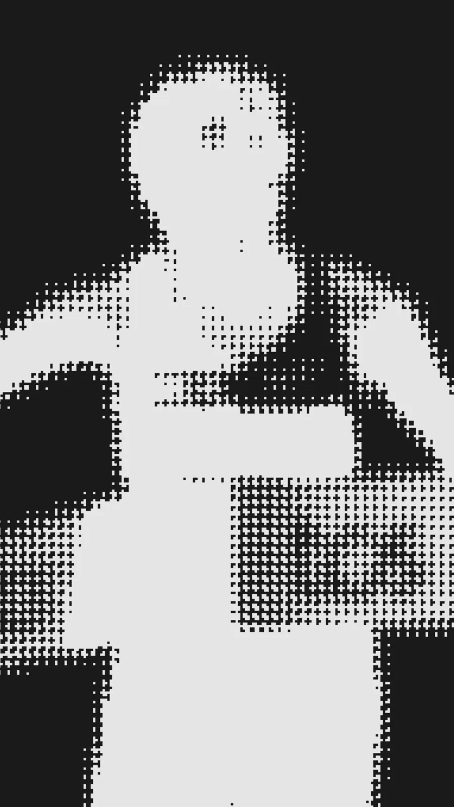 Halftone runner silhouette