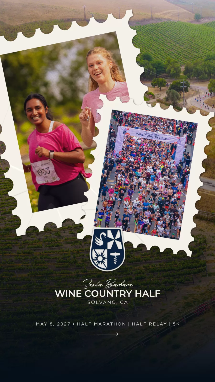 Wine Country Half stamp collage story