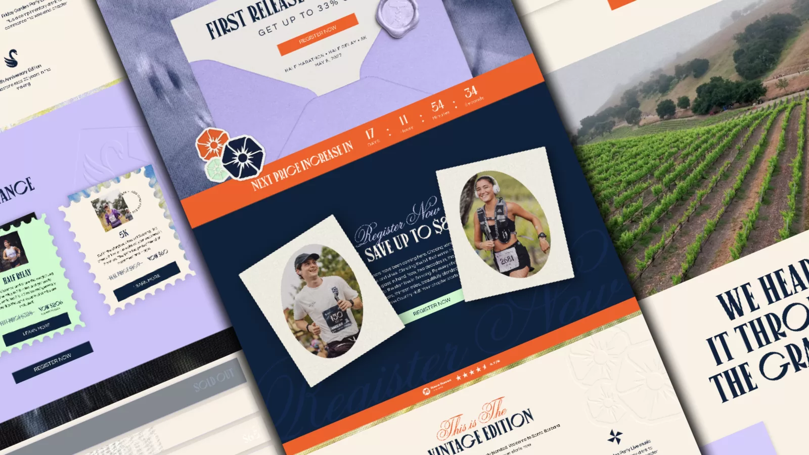 Campaign website and email screens